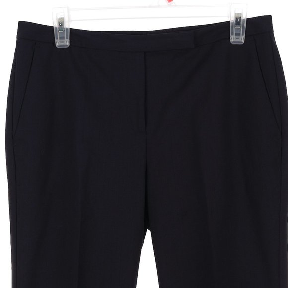 Nordstrom Signature and Caroline Issa Navy Wool Trousers Size 6 - Picture 2 of 7